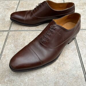 Jack Erwin Mens Brown Formal Dress Cap Toe Oxford Shoes